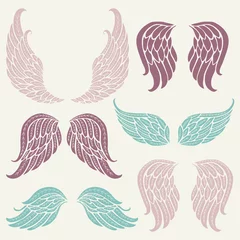 Fotobehang Set of angel wings © Xenia