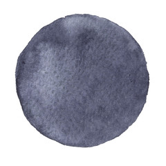 Watercolor hand painted circle. Beautiful design elements. Gray background