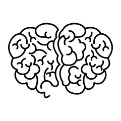 silhouette brain human top view vector illustration