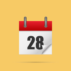 Calendar icon. Calendar date - 28th