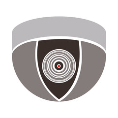 dome turret type with infrared lighting for surveillance systems vector illustration