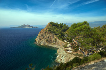Sea cliff.  Mediterranean. Turkey. 