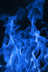 Fire flames on black background.