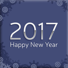 digital happy new year 2017 text design.