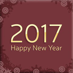 digital happy new year 2017 text design.