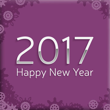 digital happy new year 2017 text design.