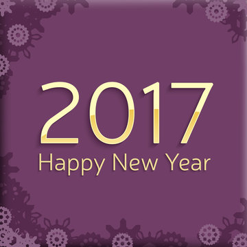 digital happy new year 2017 text design.