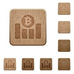 Bitcoin graph wooden buttons