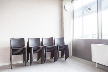 lot of stacked chairs