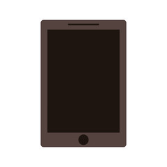 silhouette monochrome smartphone in closeup vector illustration