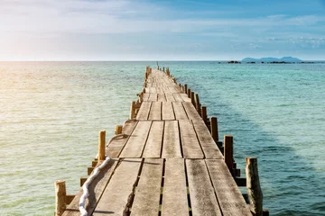 Photo sur Plexiglas Jetée Wooden pier in Phuket, Thailand. Summer, Travel, Vacation