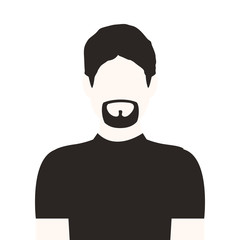 monochrome half body man with beard without face vector illustration