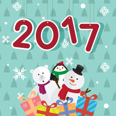 new year 2017 gift vector