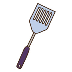 silhouette colorful with frying spatula vector illustration