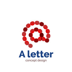 Vector modern minimalistic dotted letter concept logo
