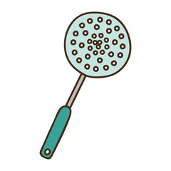 silhouette colorful with frying spoon vector illustration