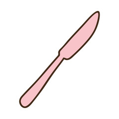 silhouette colorful with pink knife vector illustration