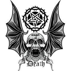  grunge skull coat of arms
