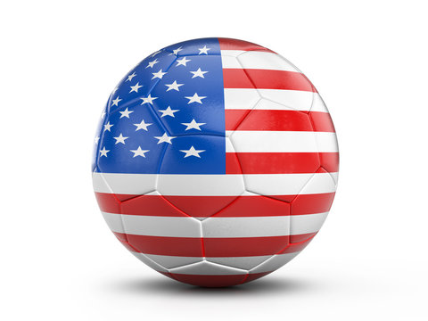 Soccer Ball USA Flag