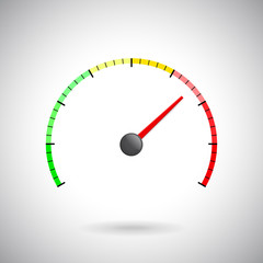 Industrial gauge. Blank colored scale