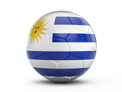 Soccer ball Uruguay flag