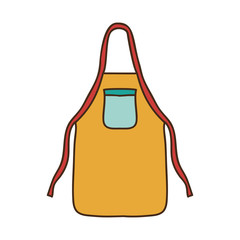 silhouette colorful with kitchen apron vector illustration