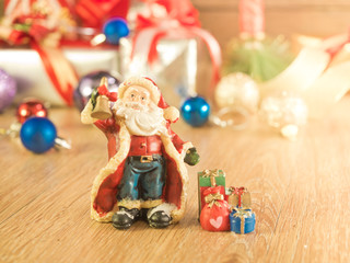 Fototapeta na wymiar Santa Claus and gifts for happy festival