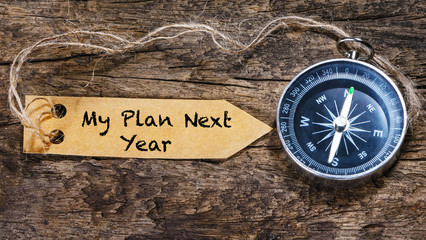 My Plan Next Year Text With Compass.