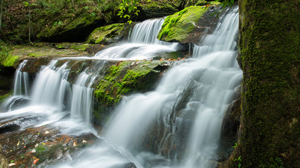 Fototapeta premium Beautiful waterfall at Phu Kradueng National park, Loei Province, Thailand