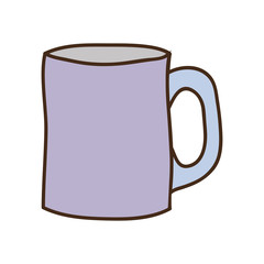 silhouette light purple with porcelain mug vector illustration