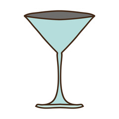 silhouette colorful with martini glass vector illustration