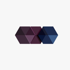 Blank geometric abstract business templates, hexagon layouts
