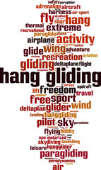 Hang gliding word cloud concept. Vector illustration