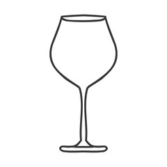 silhouette monochrome with glass of champagne sour vector illustration