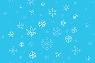 Vector of Christmas snowflakes on blue background for winter season.