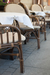 little table in cafe