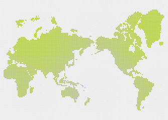 世界地図　ドットアート　カラー