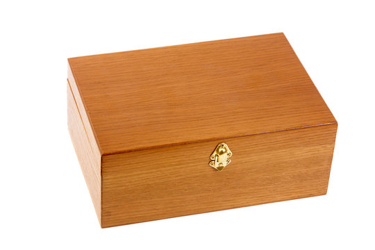 Beautiful vintage wooden box on a white background