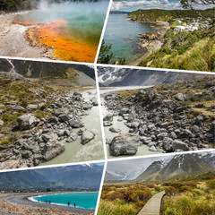 Collage of New Zealand images - travel background (my photos)