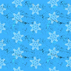 Seamless pattern snowflakes abstract isolation, winter element for design
