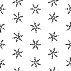 Seamless pattern snowflakes abstract isolation, winter element for design