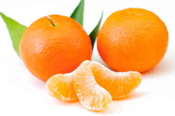 tangerine or mandarin fruit isolated on white background cutout