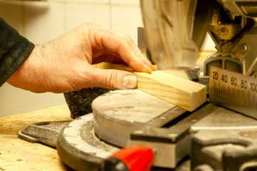 Fototapeta na wymiar Carpenter tools on wooden table with sawdust.