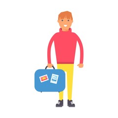 Travel man vector illustration.