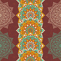 Ethnic floral seamless pattern