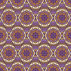 Ethnic floral seamless pattern