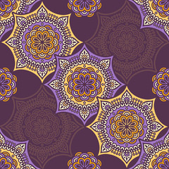 Ethnic floral seamless pattern