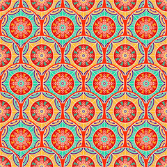 Ethnic floral seamless pattern