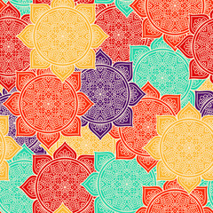 Ethnic floral seamless pattern