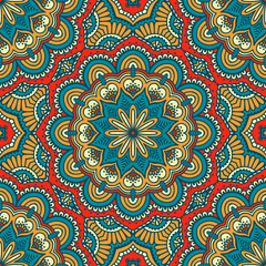 Ethnic floral seamless pattern